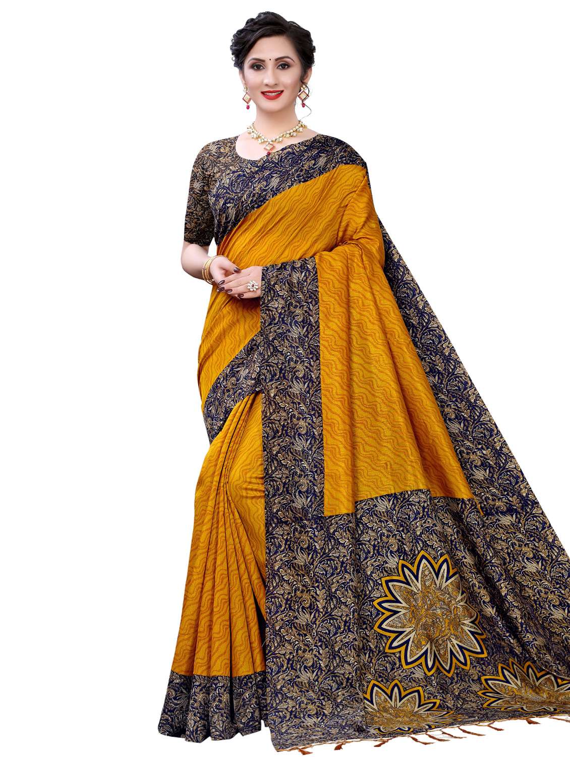 floral mysore silk saree with blouse - 17687837 -  Zoom Image - 0