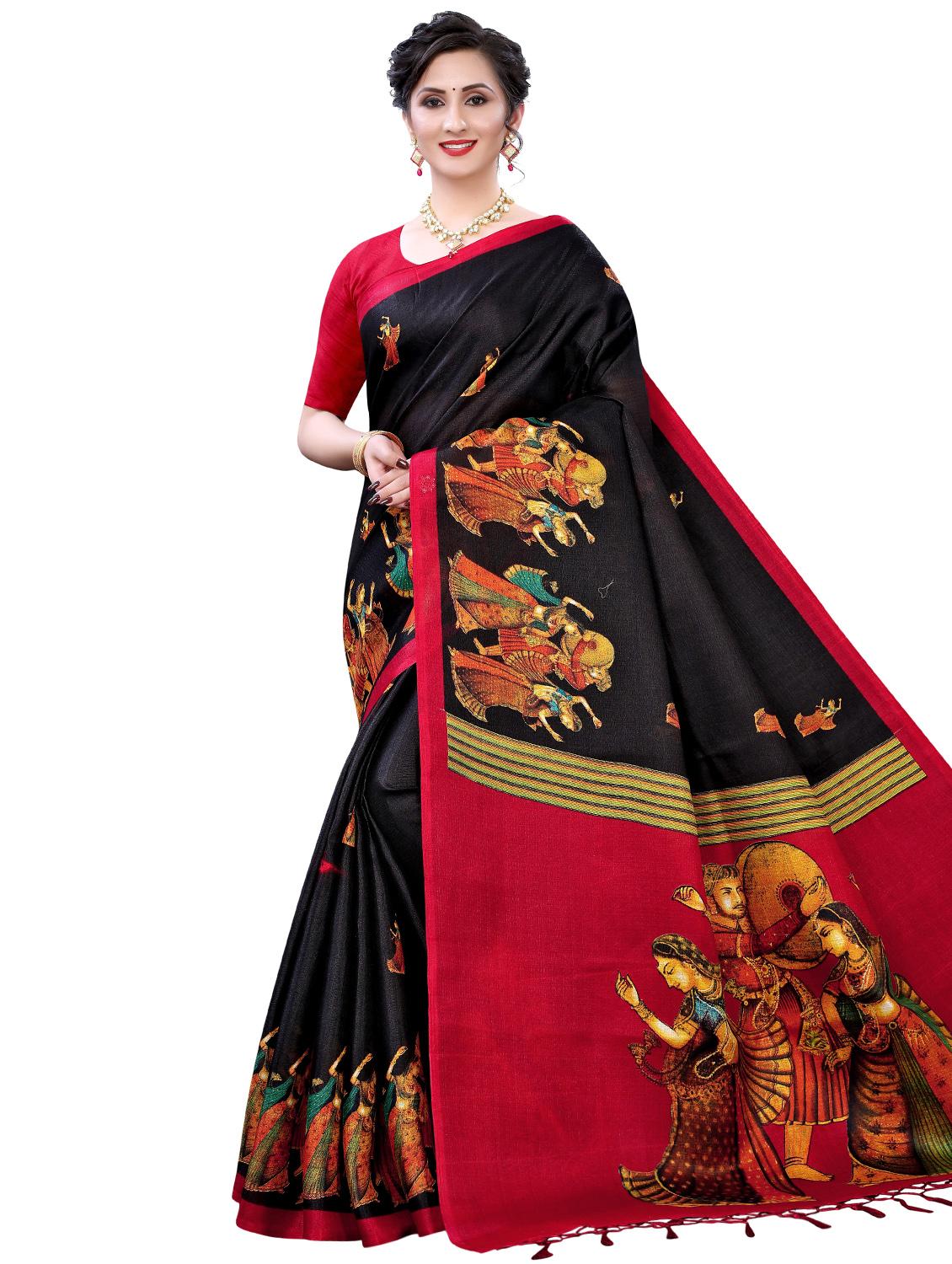 madhubani bhagalpuri saree with blouse - 17687851 - Zoom Image - 0