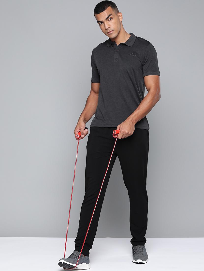 grey solid polo t-shirt - 17689068 - Standard Image - 3