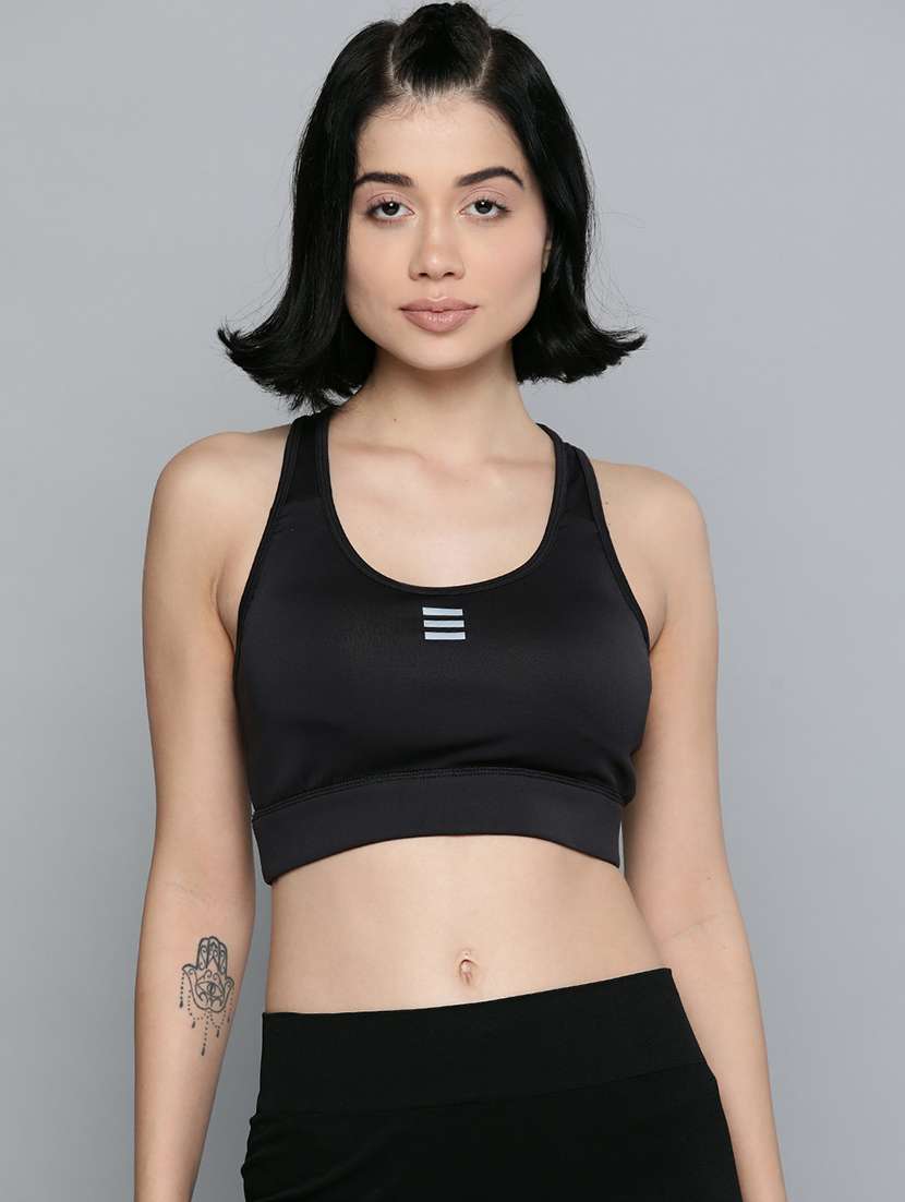 black racer back sports bra - 17689073 -  Zoom Image - 0