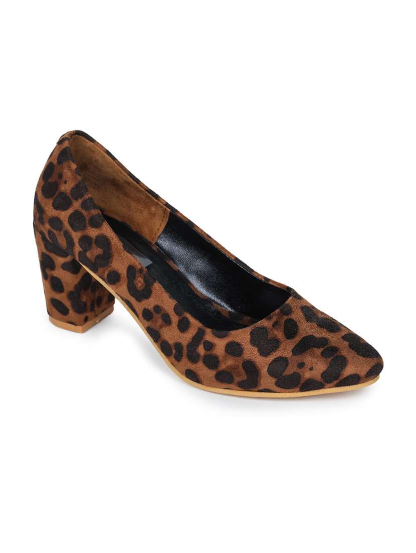 brown slip on  pump