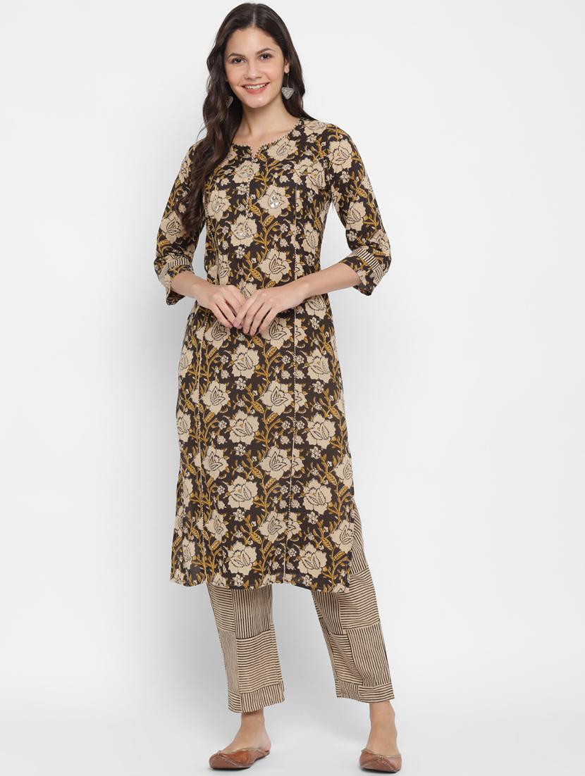 floral kurta pant set - 17690368 - Zoom Image - 0