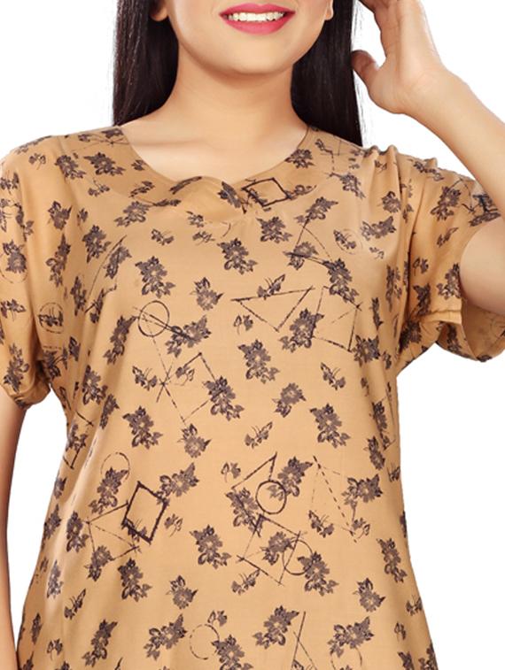 round neck printed nighty - 17690472 - Standard Image - 3