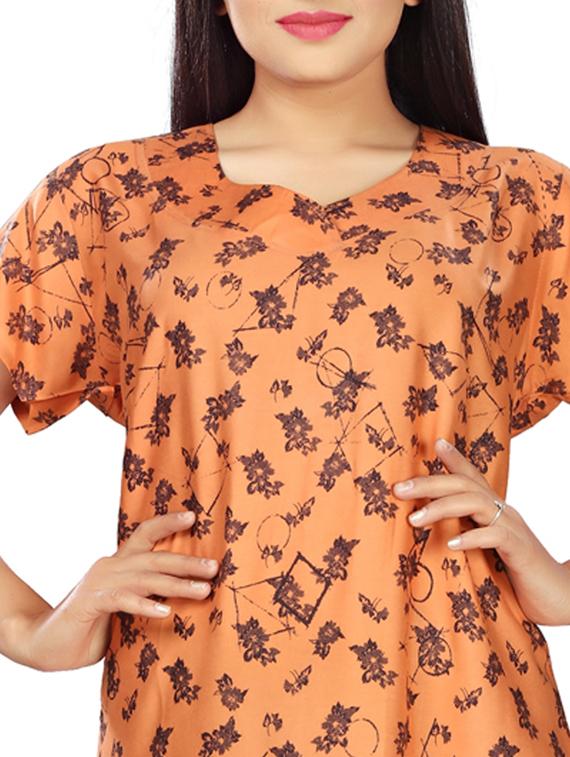 round neck printed nighty - 17690473 - Standard Image - 3