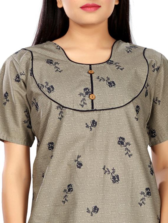 round neck printed nighty - 17690477 - Standard Image - 3