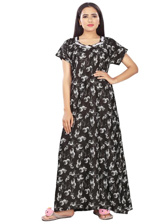 square neck printed nighty  - 17690487 -  Zoom Image - 0