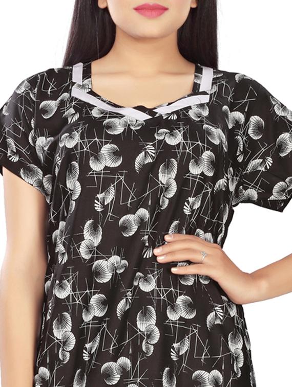square neck printed nighty - 17690487 - Standard Image - 3