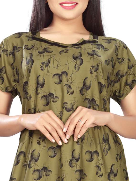 v-neck printed nighty  - 17690488 -  Standard Image - 3