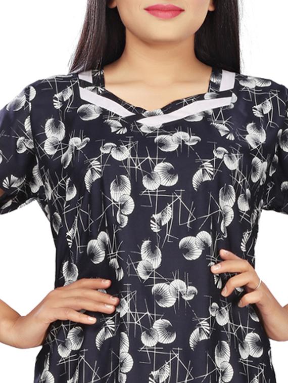 v-neck printed nighty - 17690490 - Standard Image - 3