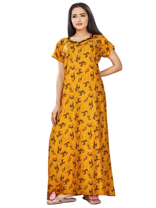 v-neck printed nighty  - 17690491 -  Standard Image - 0