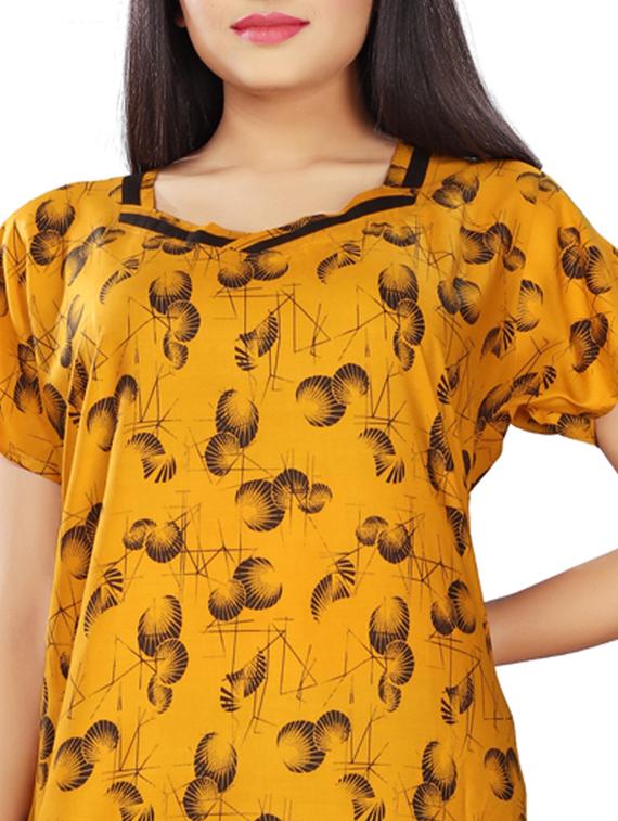 v-neck printed nighty - 17690491 - Standard Image - 3