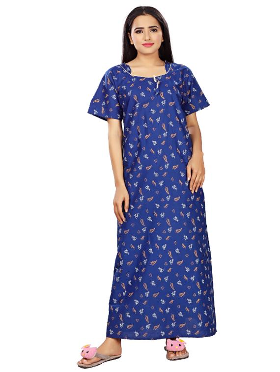 square neck printed nighty  - 17690492 -  Zoom Image - 0