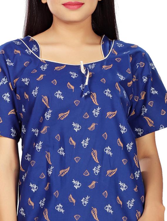 square neck printed nighty - 17690492 - Standard Image - 3