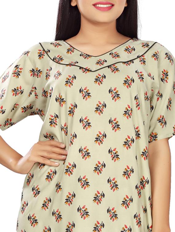 round neck printed nighty - 17690499 - Standard Image - 3