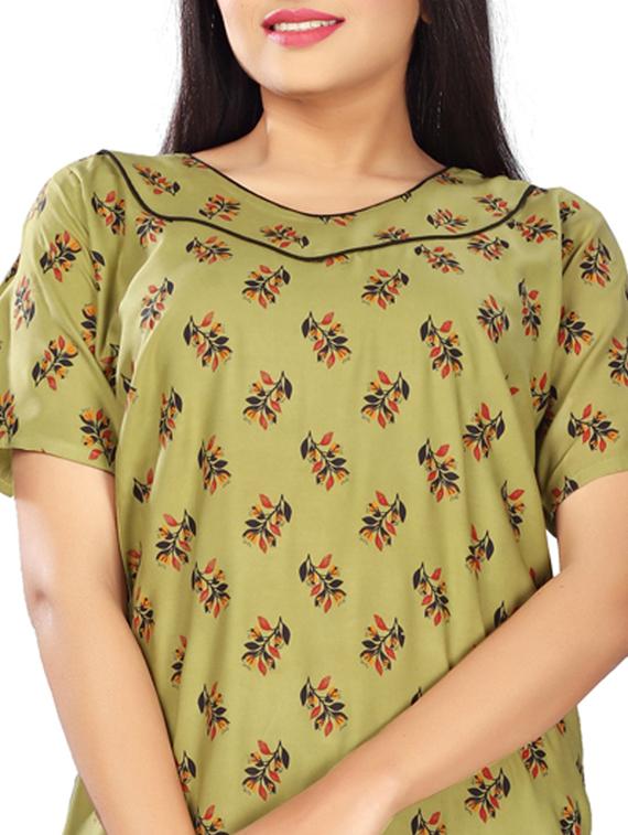 round neck printed nighty - 17690500 - Standard Image - 3