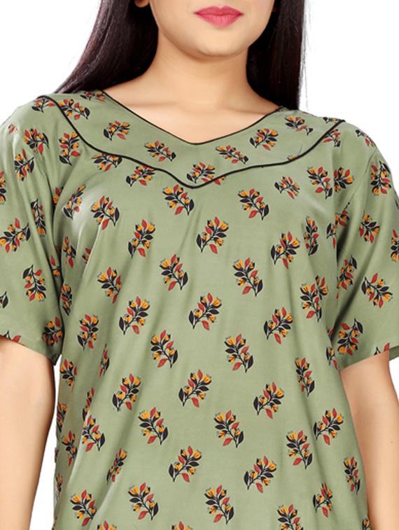 v-neck printed nighty - 17690502 - Standard Image - 3