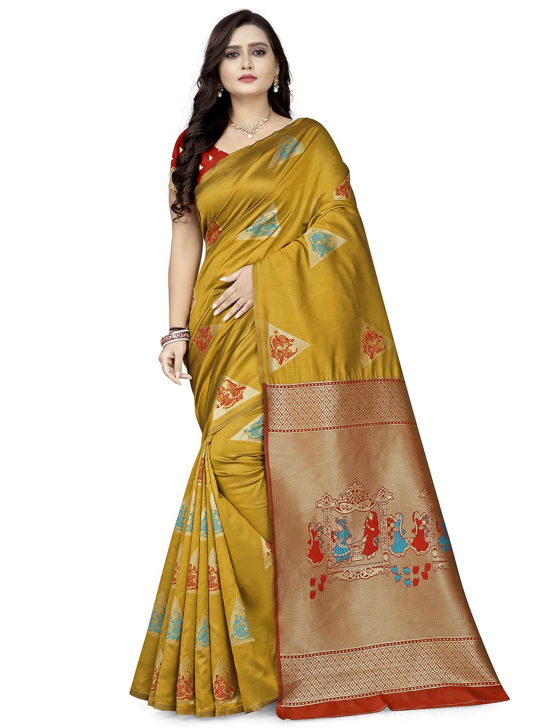 jacquard banarasi saree with blouse - 17690708 -  Zoom Image - 0