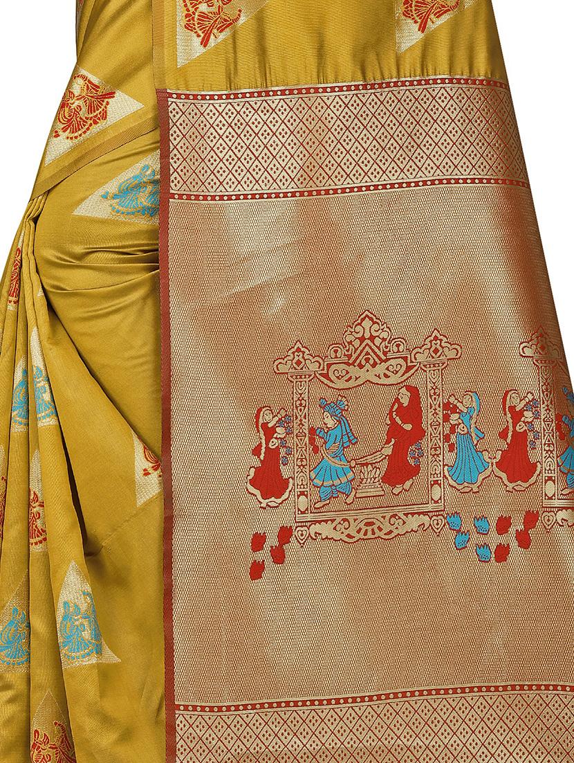 jacquard banarasi saree with blouse - 17690708 - Standard Image - 3