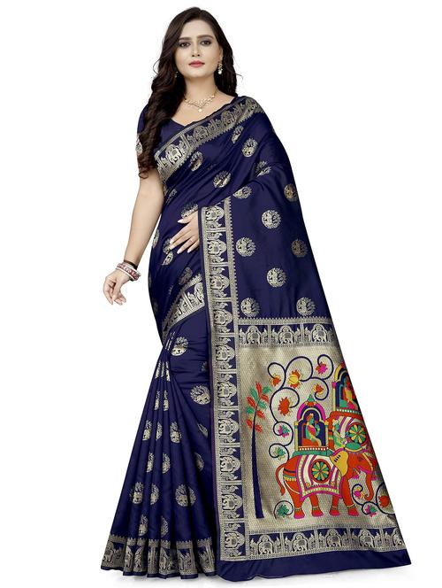 jacquard banarasi saree with blouse - 17690709 -  Standard Image - 0