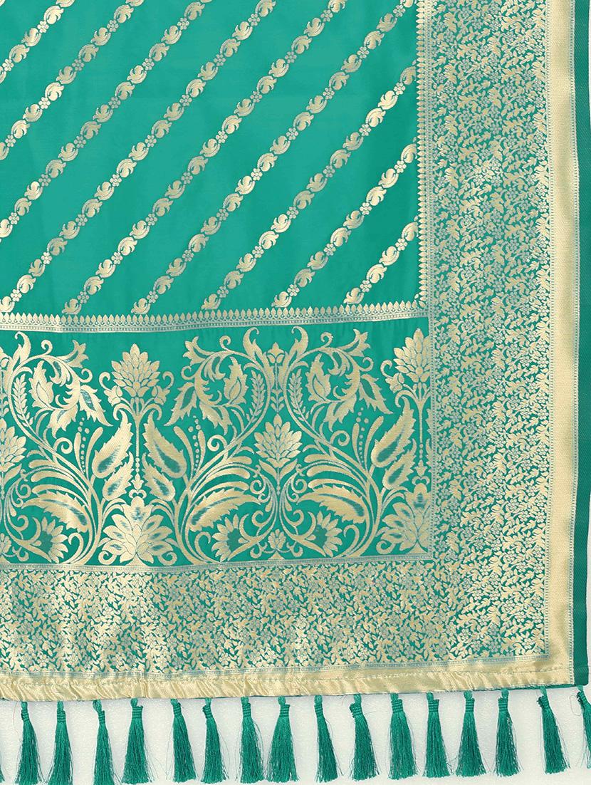 green self designed banarasi dupatta - 17690755 - Standard Image - 3