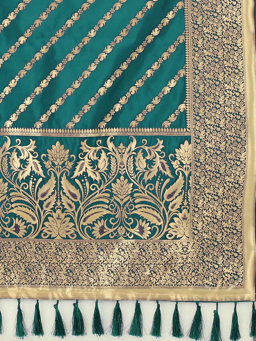 teal banarasi dupatta - 17690758 -  Standard Image - 3