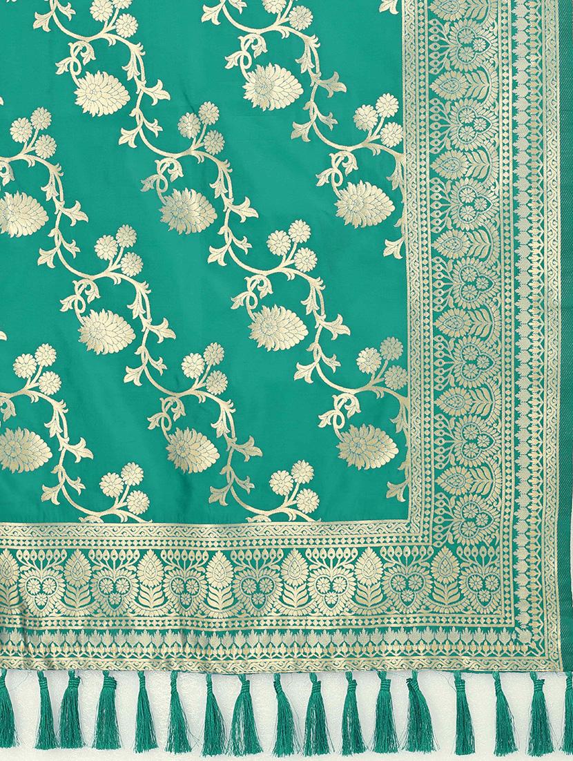 green silk dupatta - 17690762 - Standard Image - 3