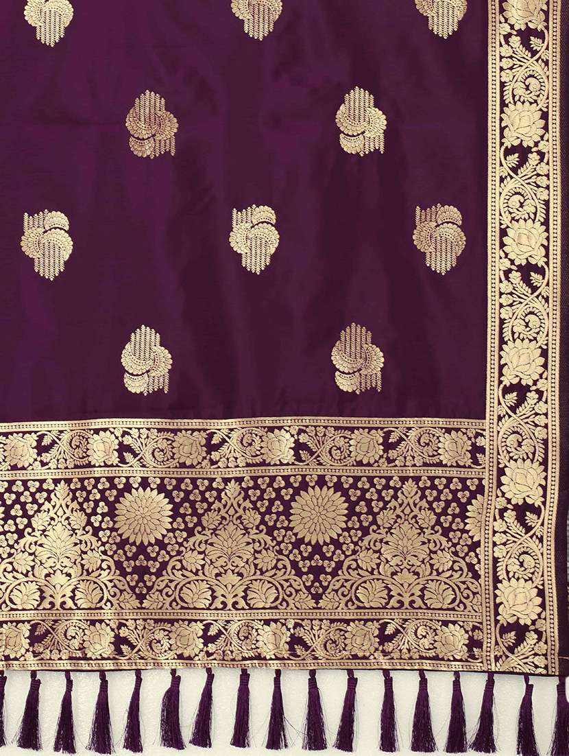purple woven dupatta - 17690782 -  Standard Image - 3