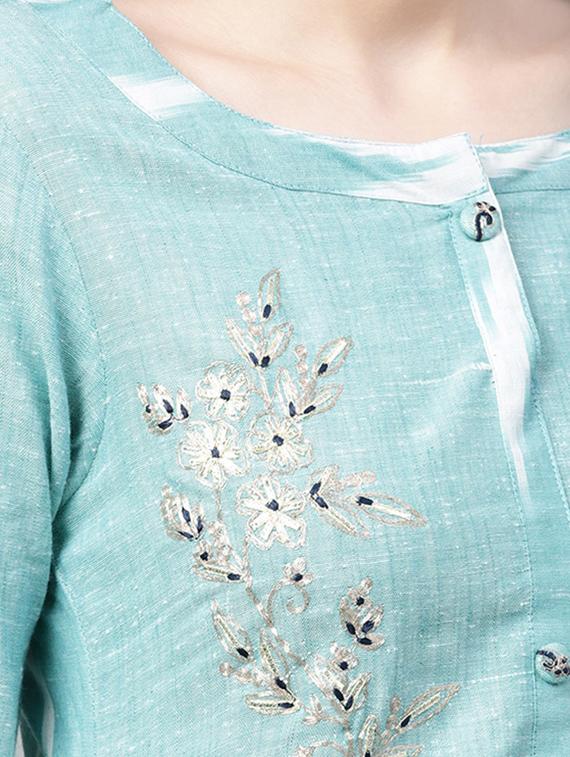 ikat kurta palazzo set - 17691069 - Standard Image - 3