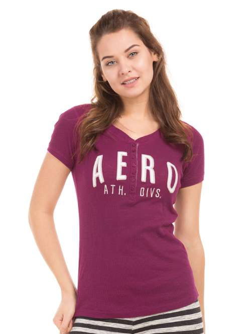 henley neck graphic tee - 17691291 - Standard Image - 0