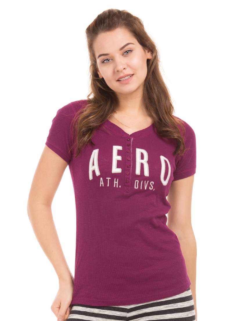 henley neck graphic tee - 17691291 - Zoom Image - 0