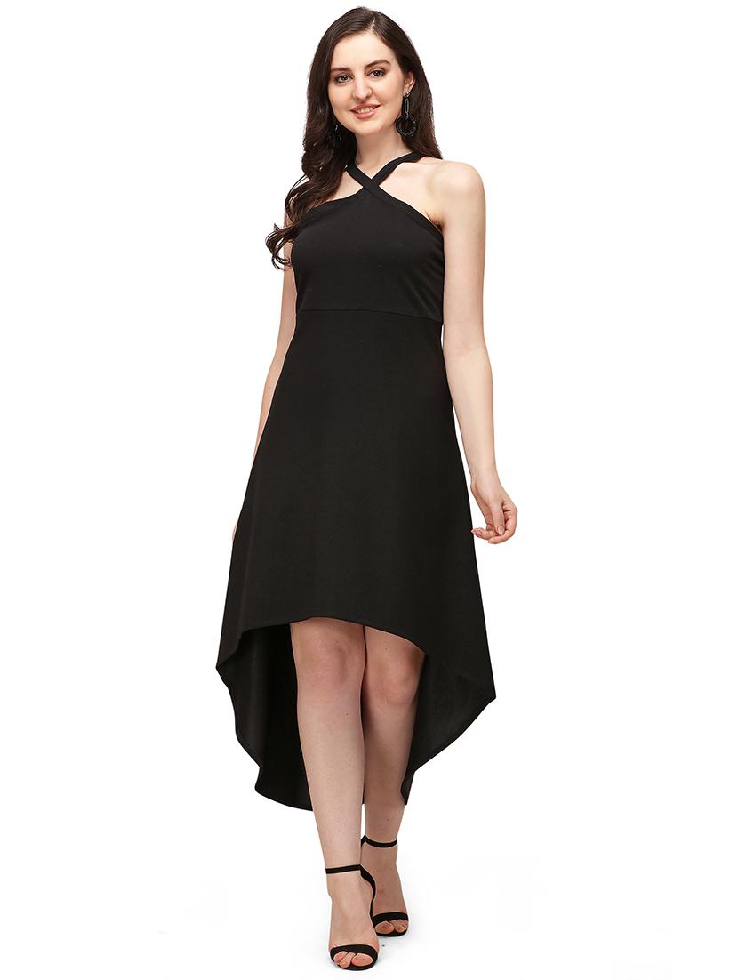 halter neck asymmetric dress - 17691653 - Zoom Image - 0
