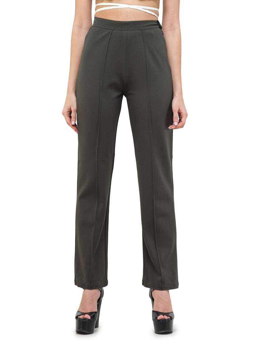 high rise flat front trouser 