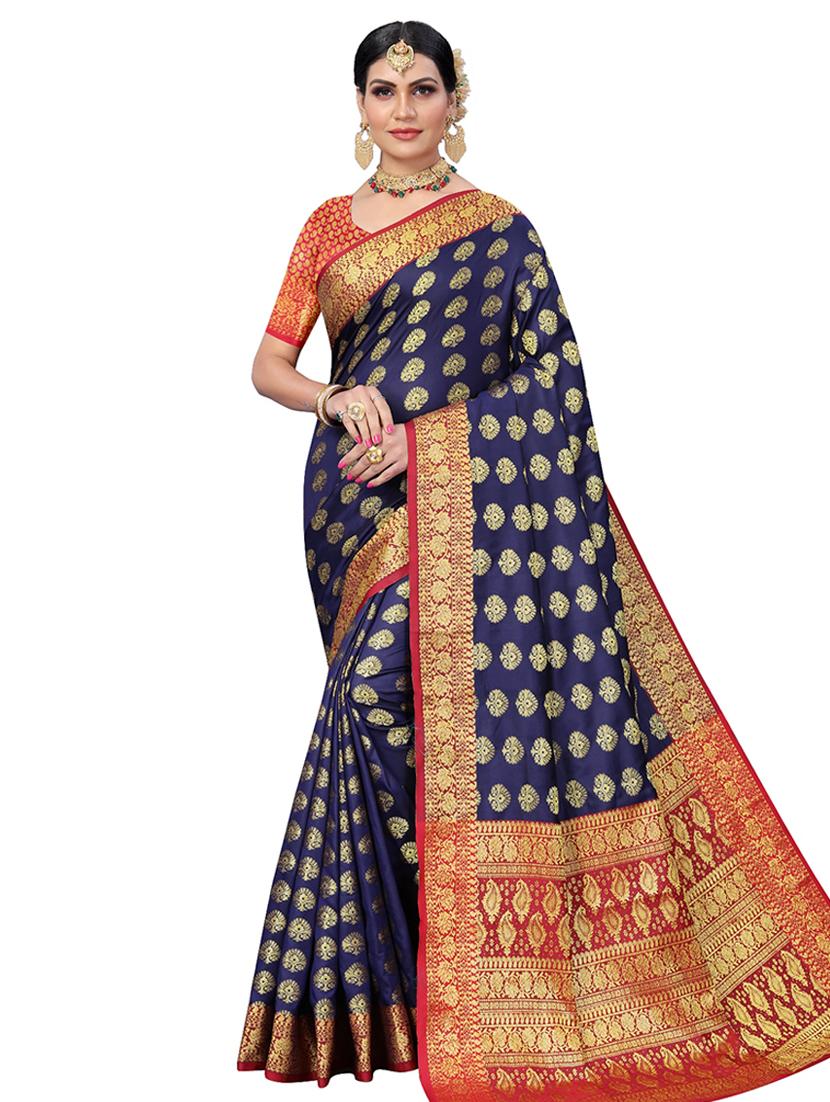 jacquard kanjivaram saree with blouse - 17691813 - Zoom Image - 0
