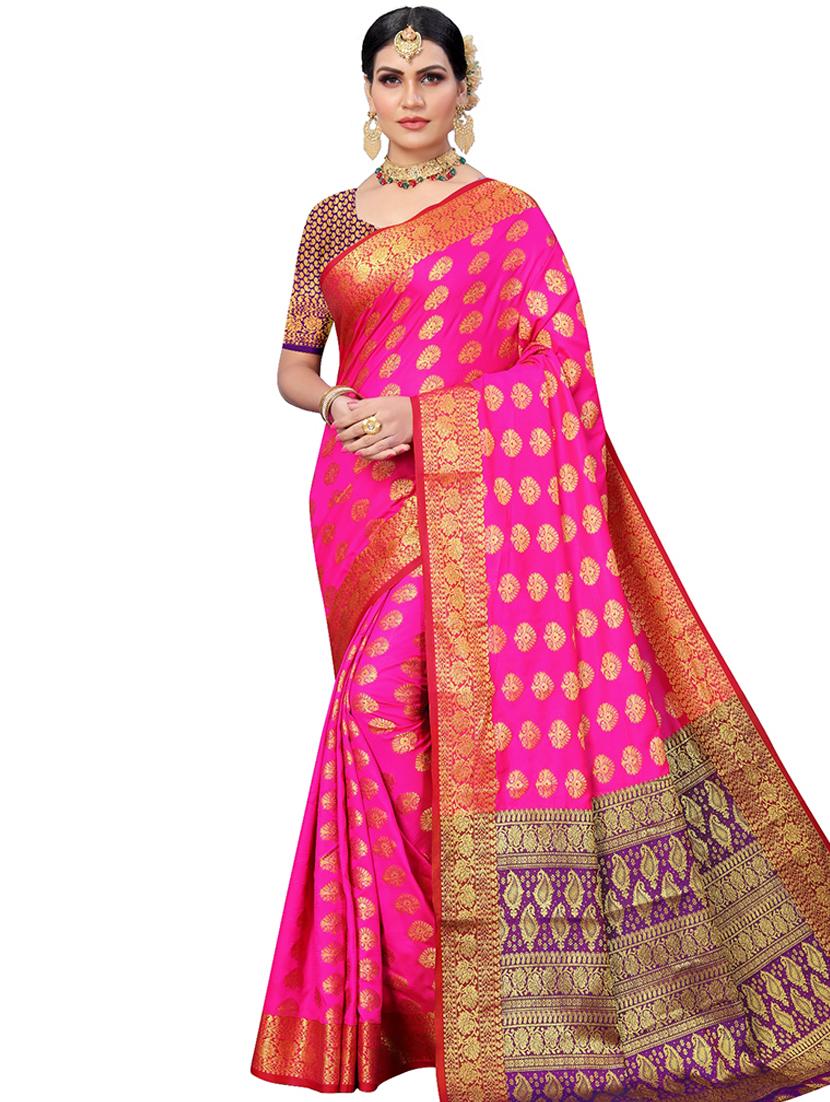 jacquard kanjivaram saree with blouse - 17691814 -  Zoom Image - 0