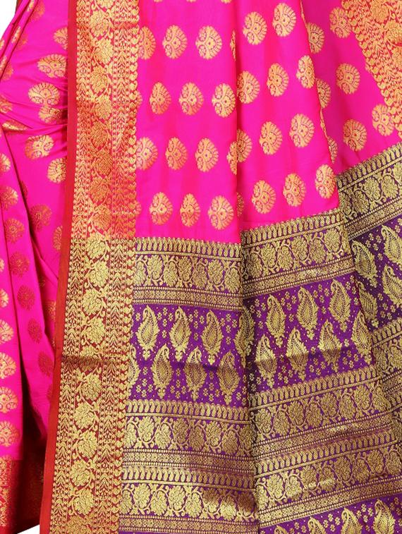 jacquard kanjivaram saree with blouse - 17691814 - Standard Image - 3