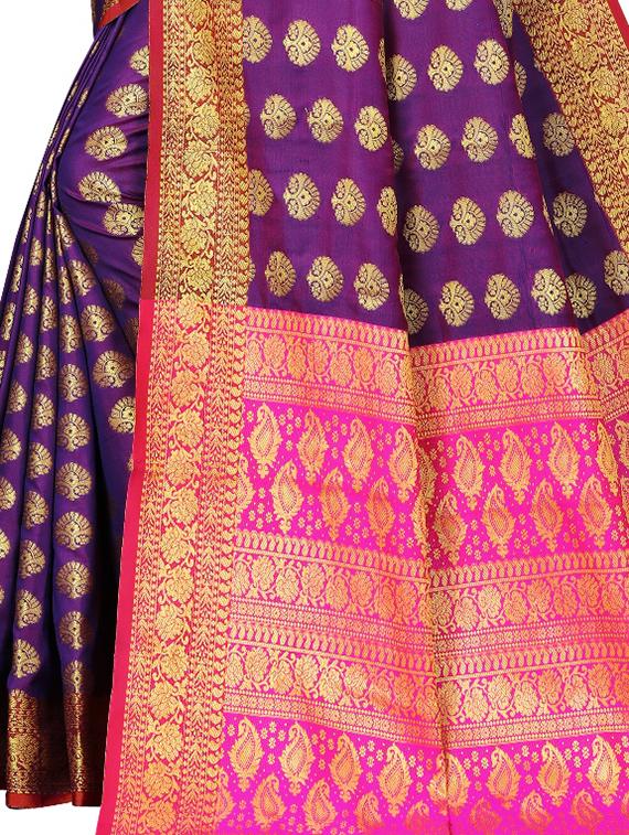 jacquard kanjivaram saree with blouse - 17691817 - Standard Image - 3