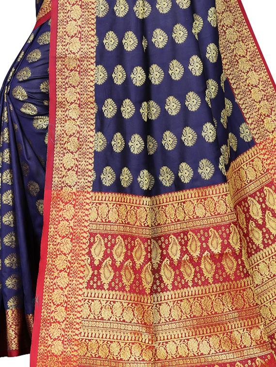 jacquard kanjivaram saree with blouse - 17691820 - Standard Image - 3