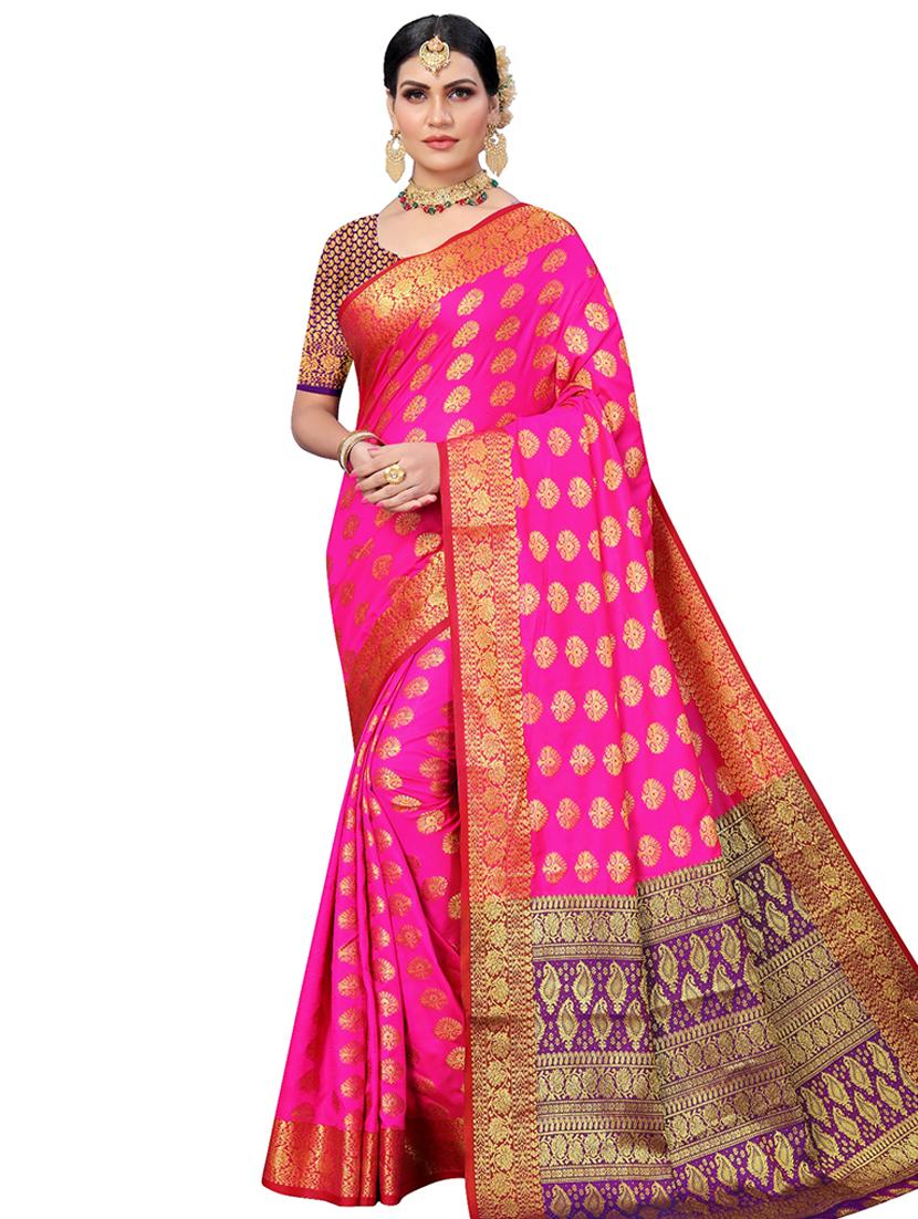jacquard kanjivaram saree with blouse - 17691821 -  Zoom Image - 0