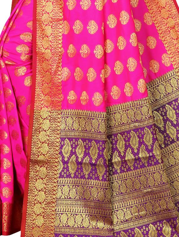 jacquard kanjivaram saree with blouse - 17691821 - Standard Image - 3