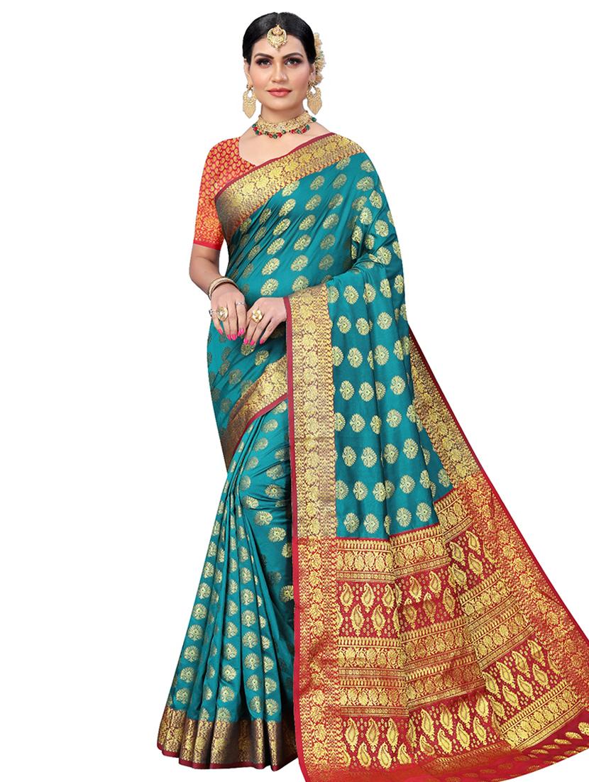 jacquard kanjivaram saree with blouse - 17691822 -  Zoom Image - 0