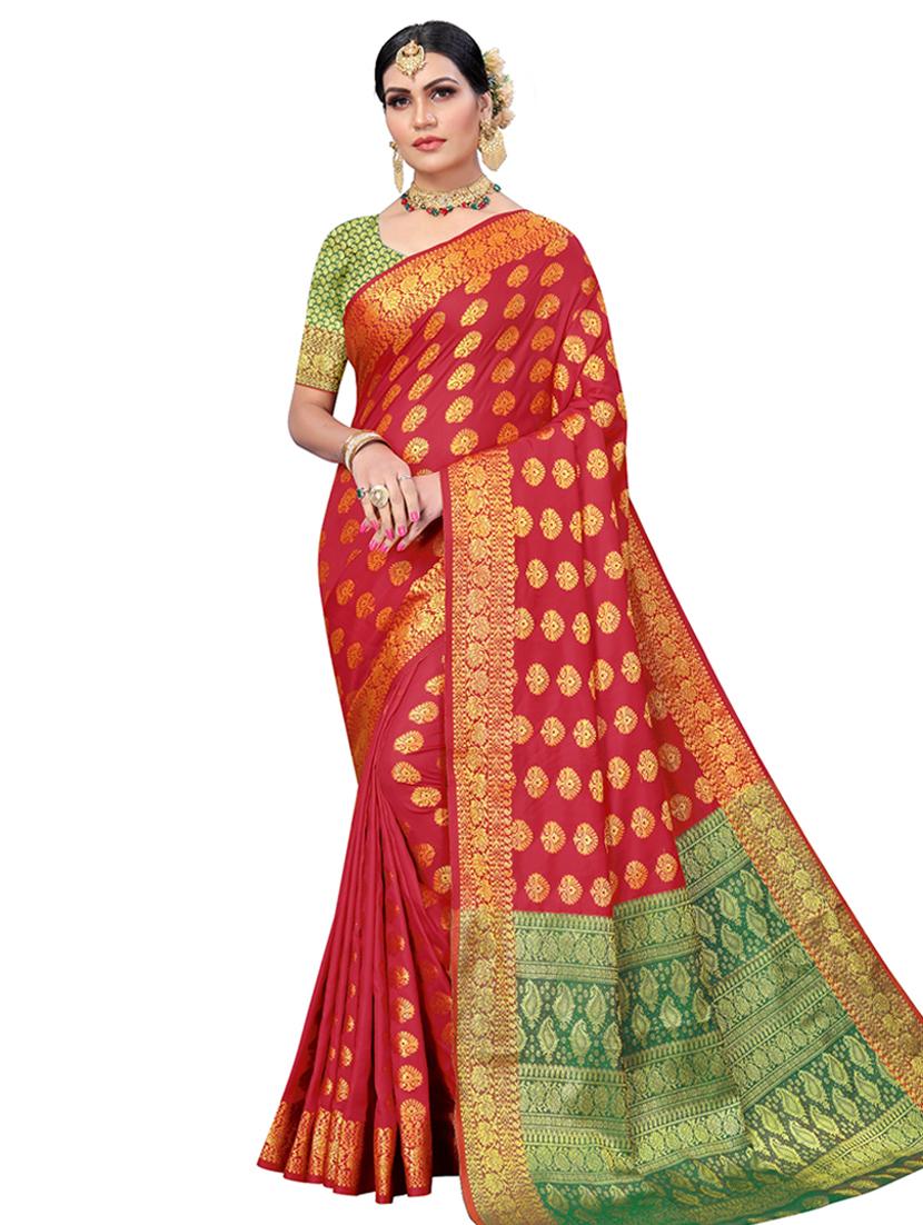 jacquard kanjivaram saree with blouse - 17691823 - Zoom Image - 0