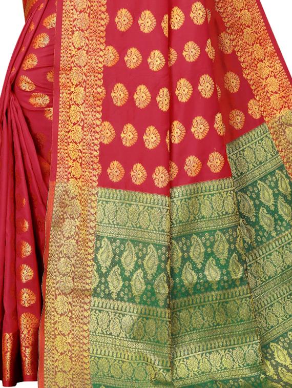 jacquard kanjivaram saree with blouse - 17691823 - Standard Image - 3
