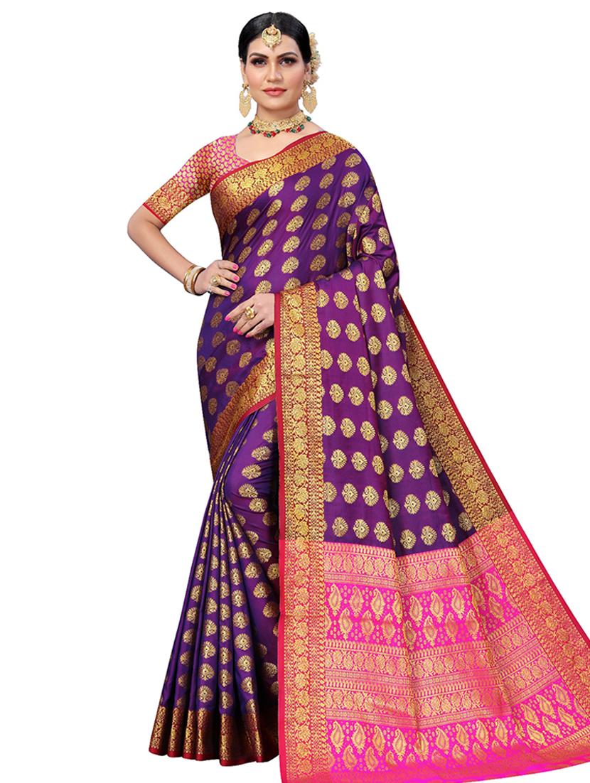 jacquard kanjivaram saree with blouse - 17691824 -  Zoom Image - 0