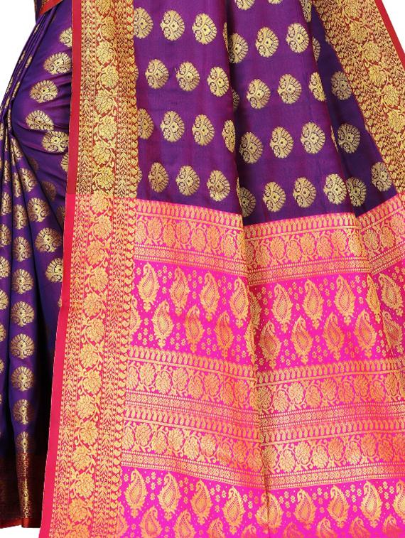 jacquard kanjivaram saree with blouse - 17691824 - Standard Image - 3