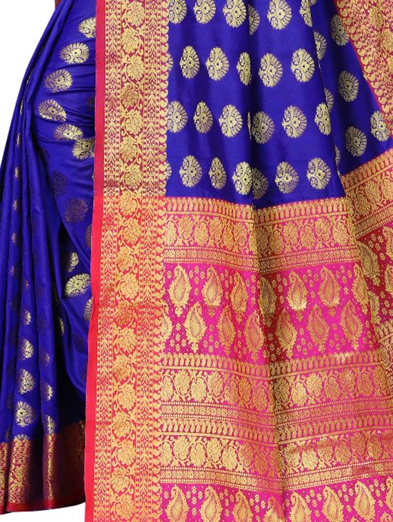 jacquard kanjivaram saree with blouse - 17691825 - Standard Image - 3