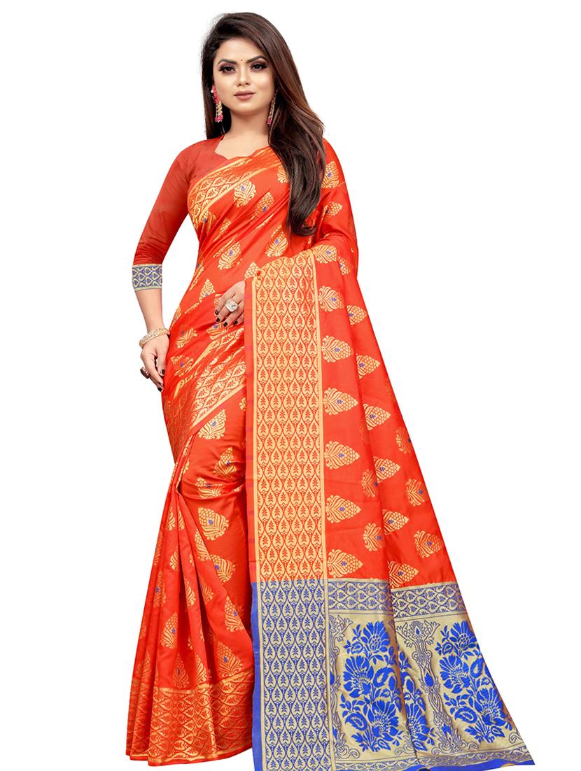 jacquard banarasi saree with blouse - 17691827 -  Zoom Image - 0