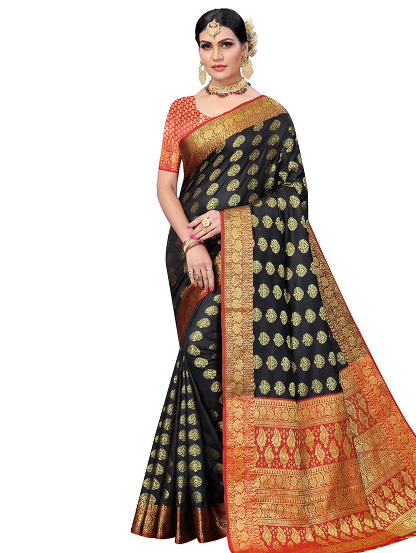 jacquard banarasi saree with blouse - 17691832 -  Zoom Image - 0