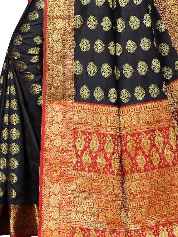 jacquard banarasi saree with blouse - 17691832 - Standard Image - 3