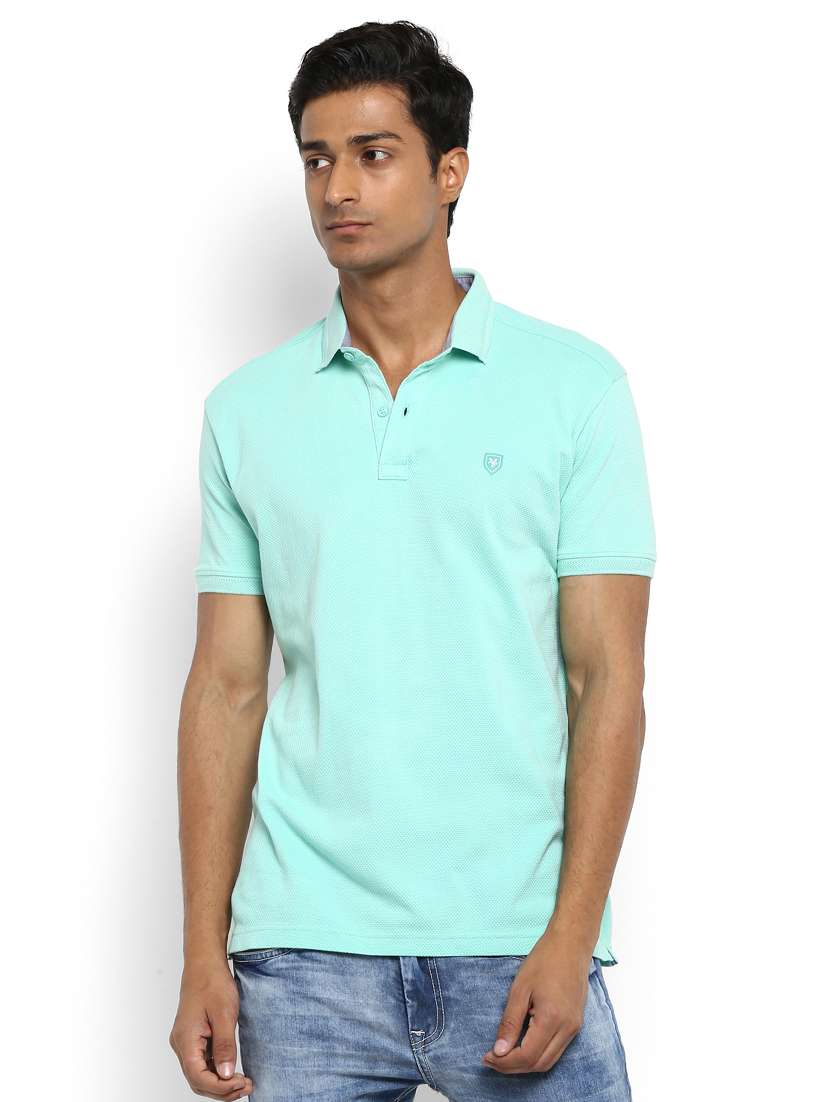 green  solid polo t-shirt - 17692210 -  Zoom Image - 0