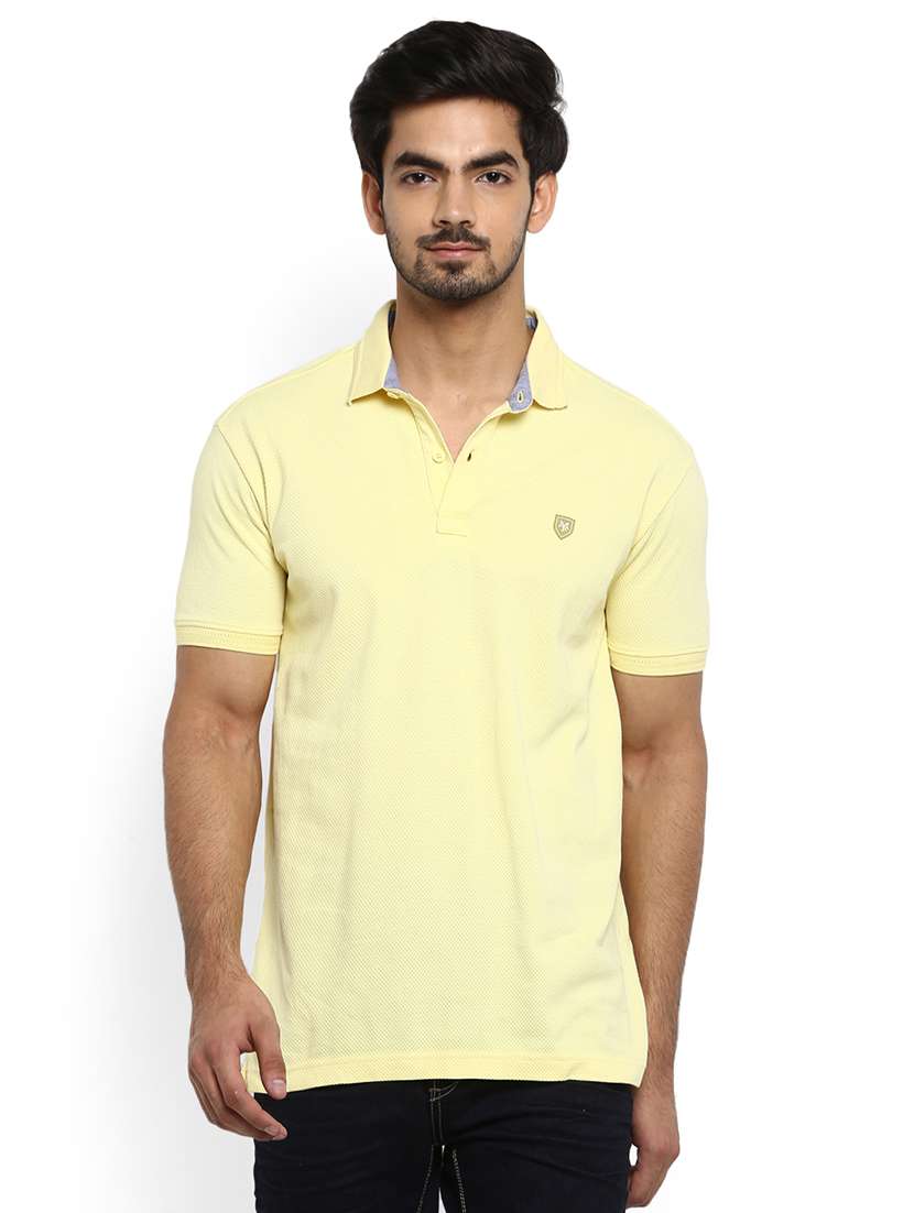 yellow  solid polo t-shirt - 17692211 -  Zoom Image - 0